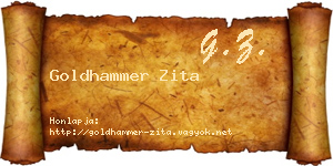 Goldhammer Zita névjegykártya